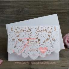Lace Laser Cut Embossed Wedding Invitations Melbourne